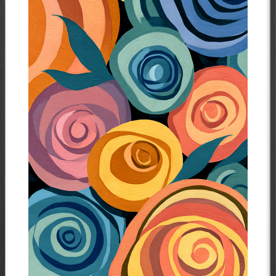 Hvisken fra roserne - Black Frame, With White Border