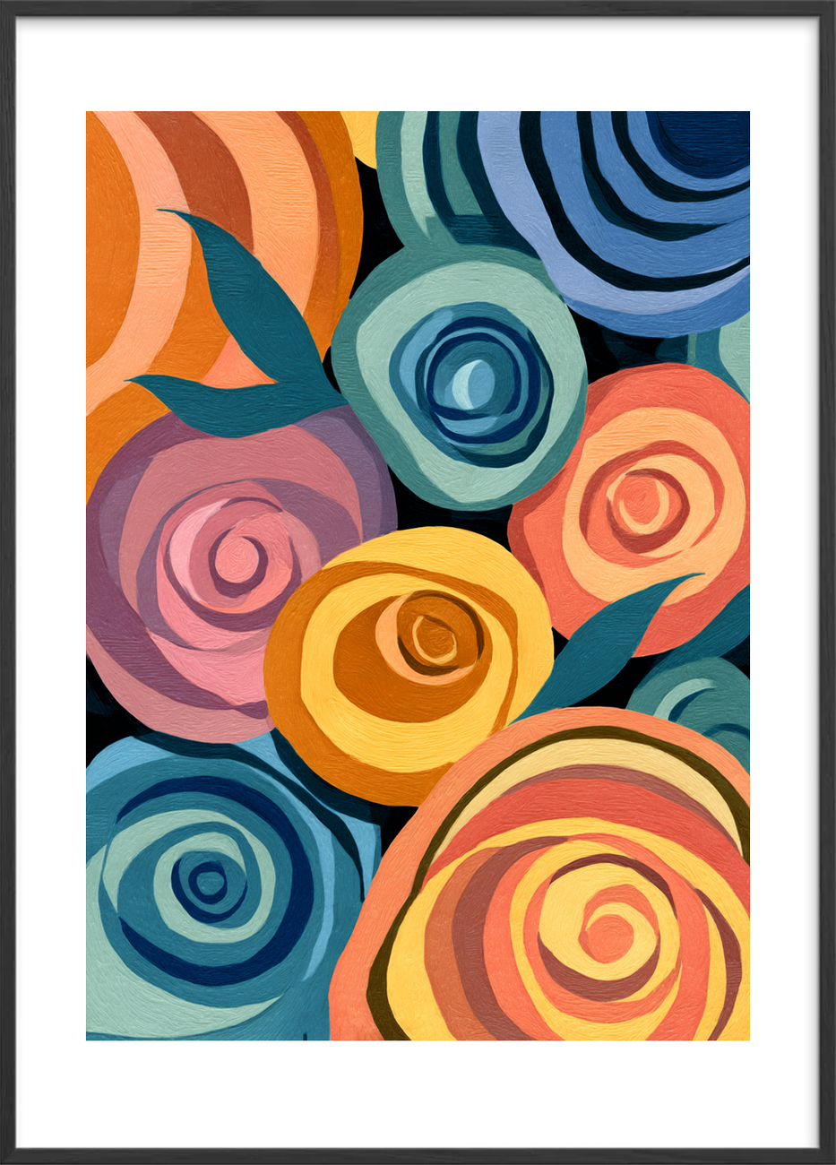 Hvisken fra roserne - Black Frame, With White Border