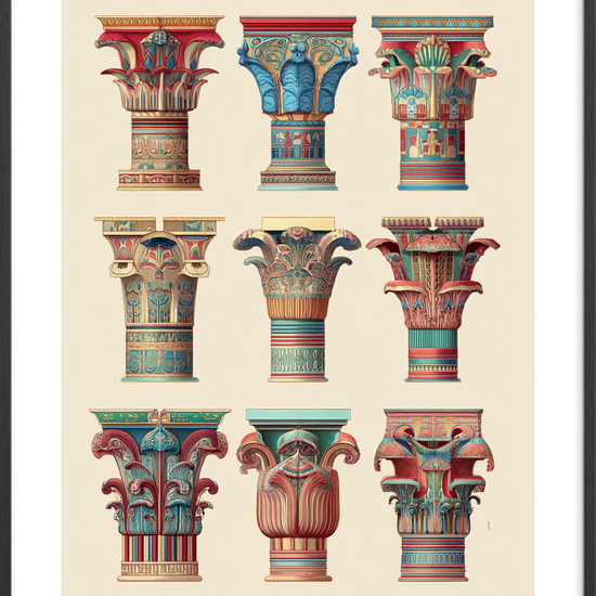 Hviskende farver i sten - Black Frame, With White Border