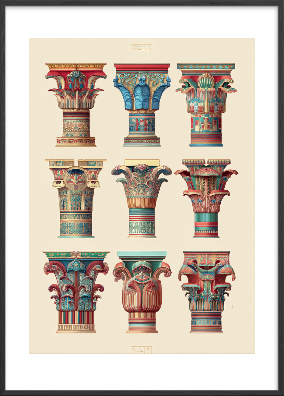 Hviskende farver i sten - Black Frame, With White Border