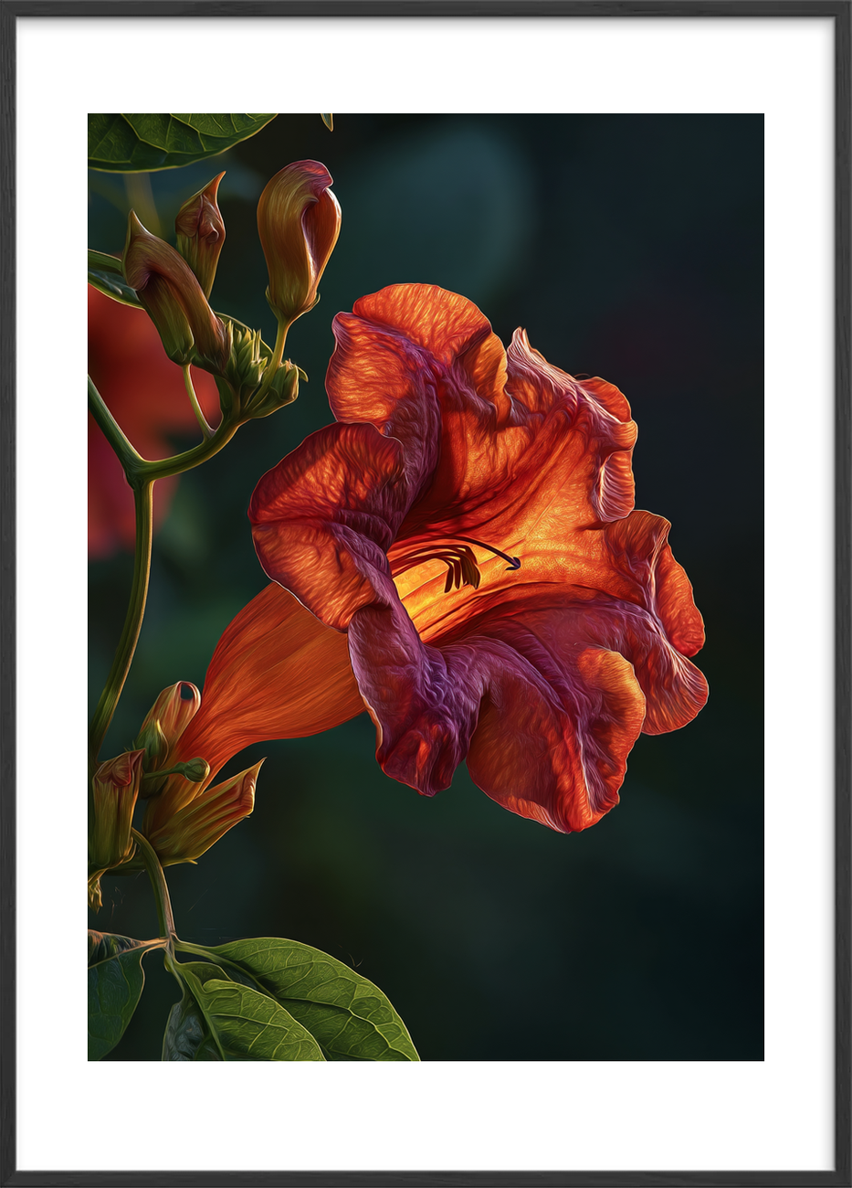 Lysets varme hvisken - Black Frame, With White Border