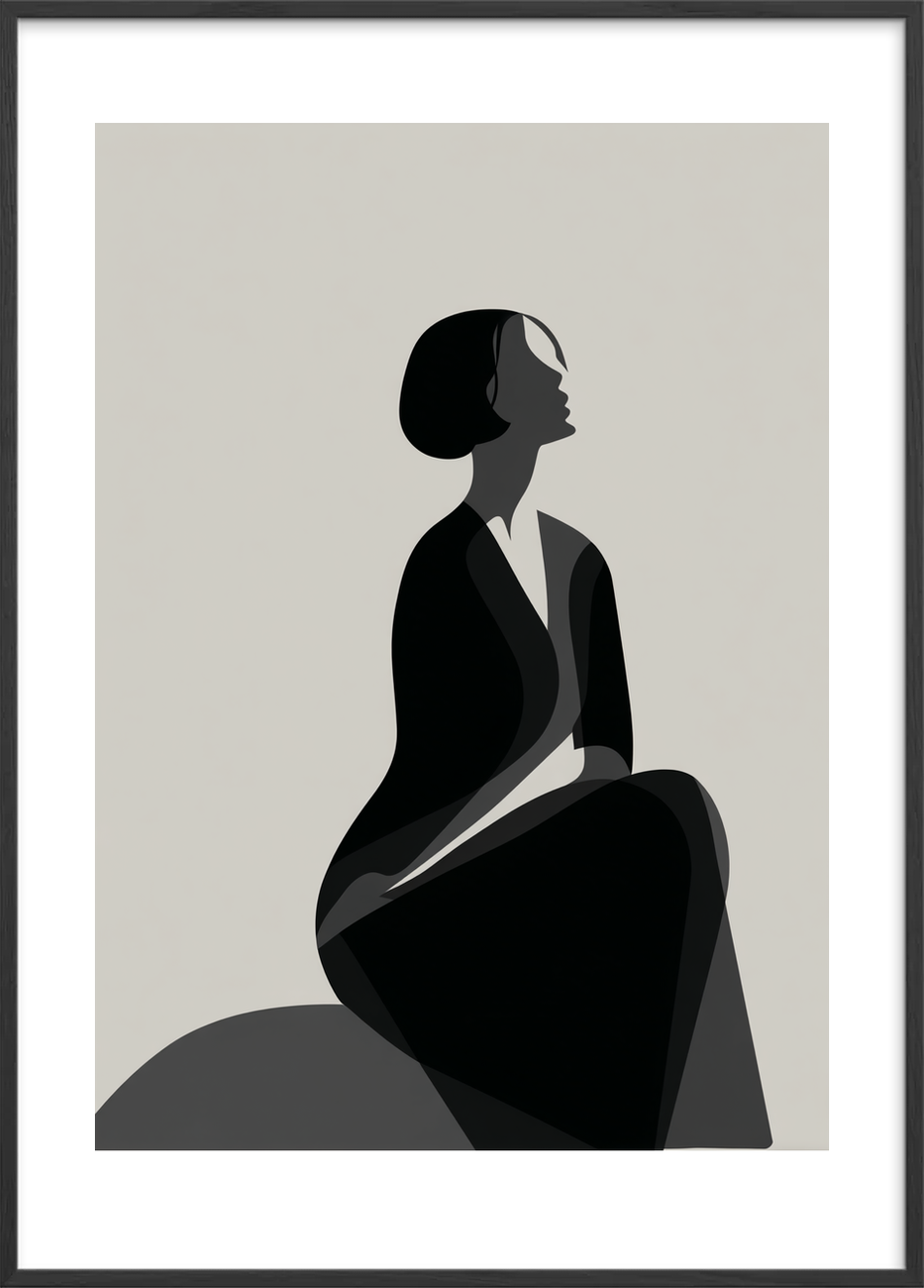 Hviskende skygger - Black Frame, With White Border