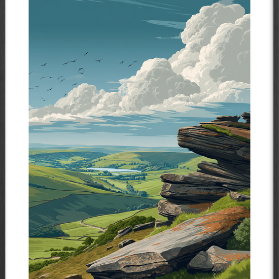 Skyernes bløde trommer - Black Frame, With White Border