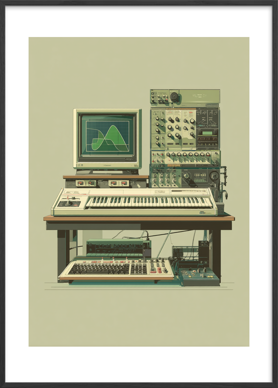 Lydens grønne kurver - Black Frame, With White Border