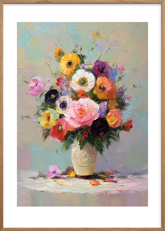 Farvernes stille klang - Oak Frame, With White Border