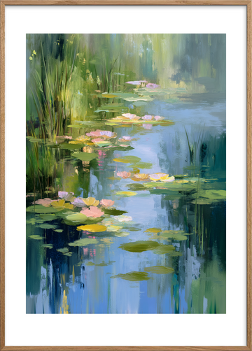 Vandets hvisken - Oak Frame, With White Border