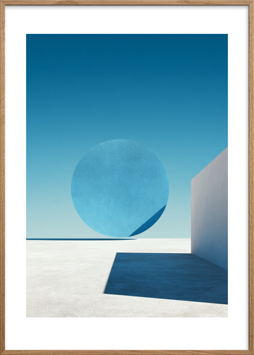 Stilhedens blå klang - Oak Frame, With White Border