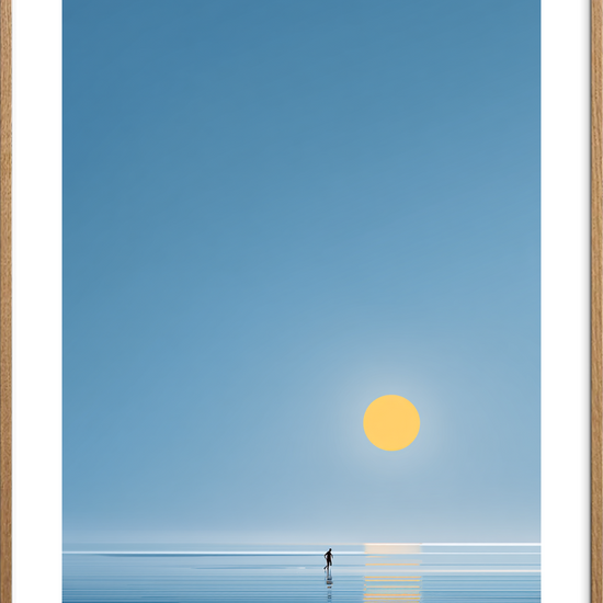 Solens stille hvisken - Oak Frame, With White Border