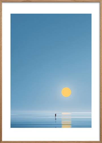 Solens stille hvisken - Oak Frame, With White Border