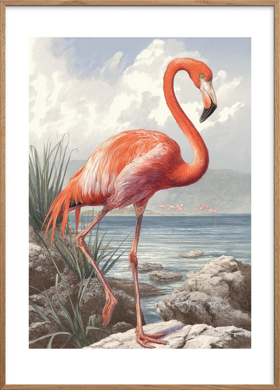 Saltens sagte klagesang - Oak Frame, With White Border