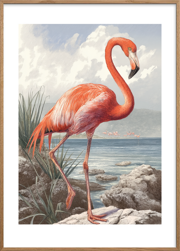 Saltens sagte klagesang - Oak Frame, With White Border