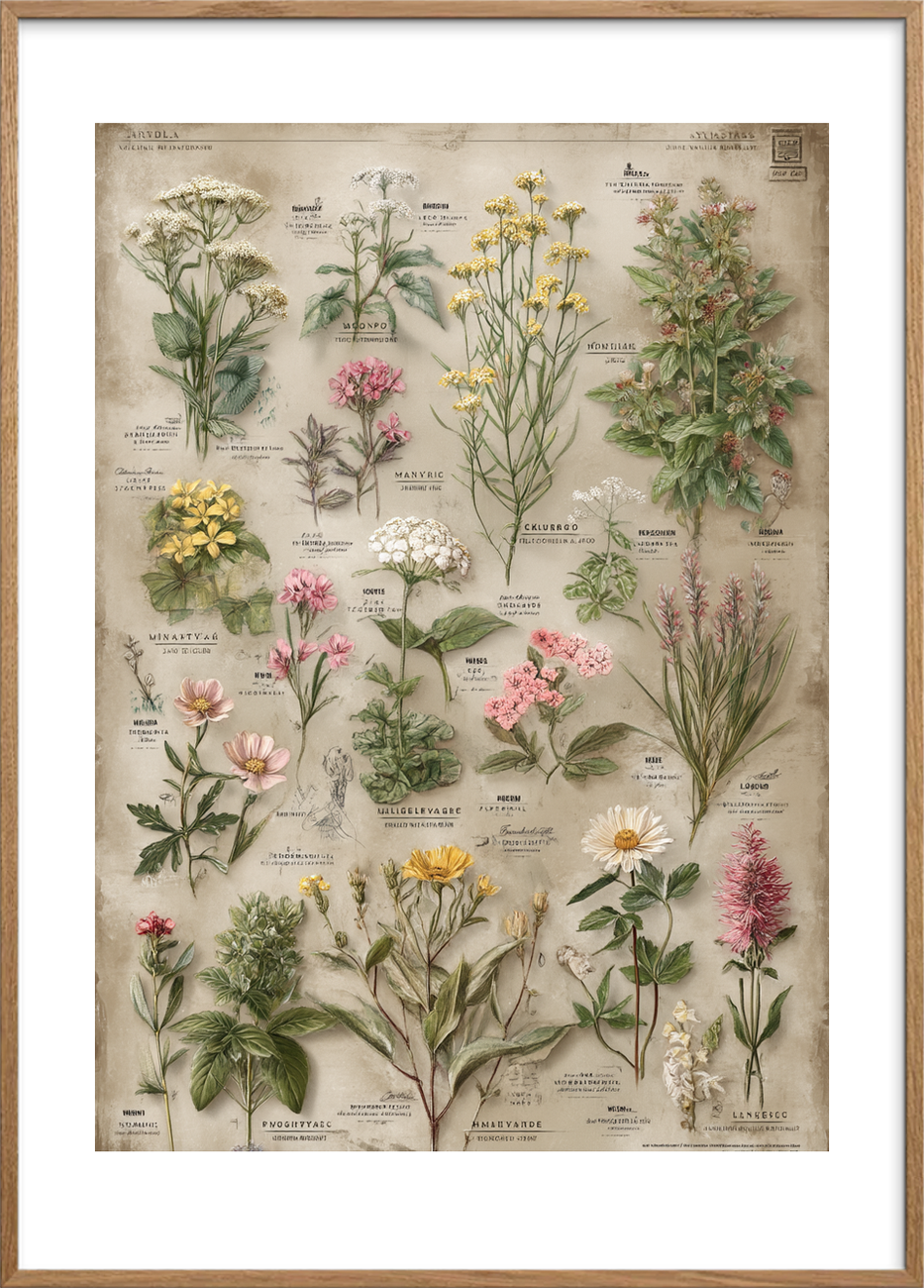 Duft af glemte haver - Oak Frame, With White Border