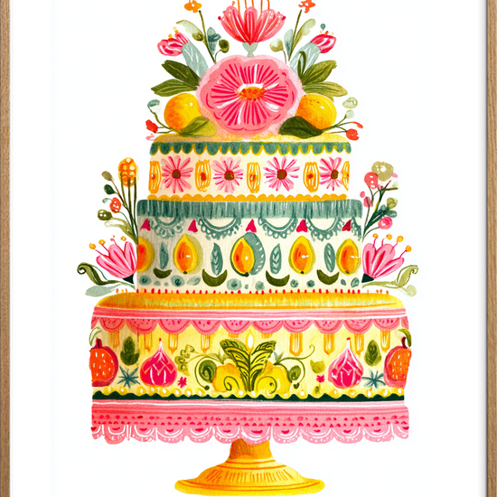 Lag på lag af sødme - Oak Frame, With White Border