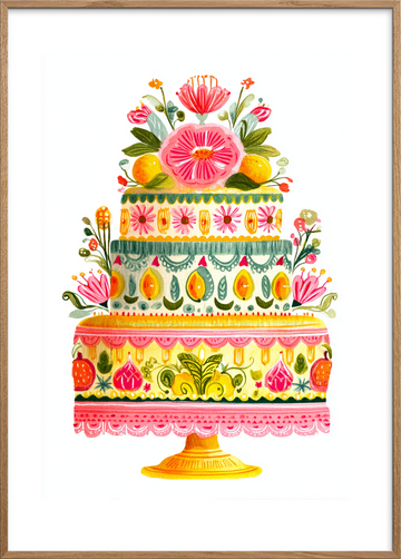 Lag på lag af sødme - Oak Frame, With White Border