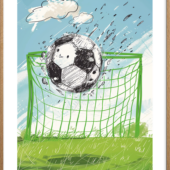 Boldens kys mod nettet - Oak Frame, With White Border