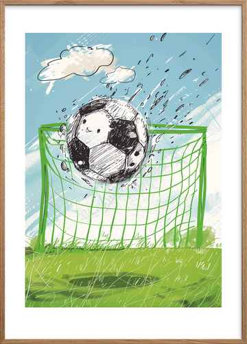 Boldens kys mod nettet - Oak Frame, With White Border