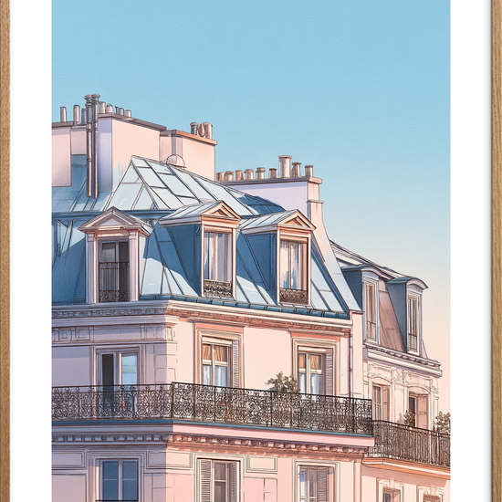 Morgenens stille klang - Oak Frame, With White Border