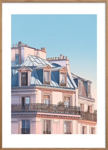 Morgenens stille klang - Oak Frame, With White Border