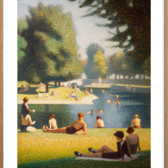 Solens bløde greb - Oak Frame, With White Border