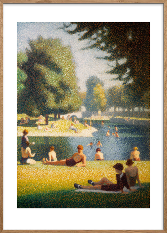 Solens bløde greb - Oak Frame, With White Border