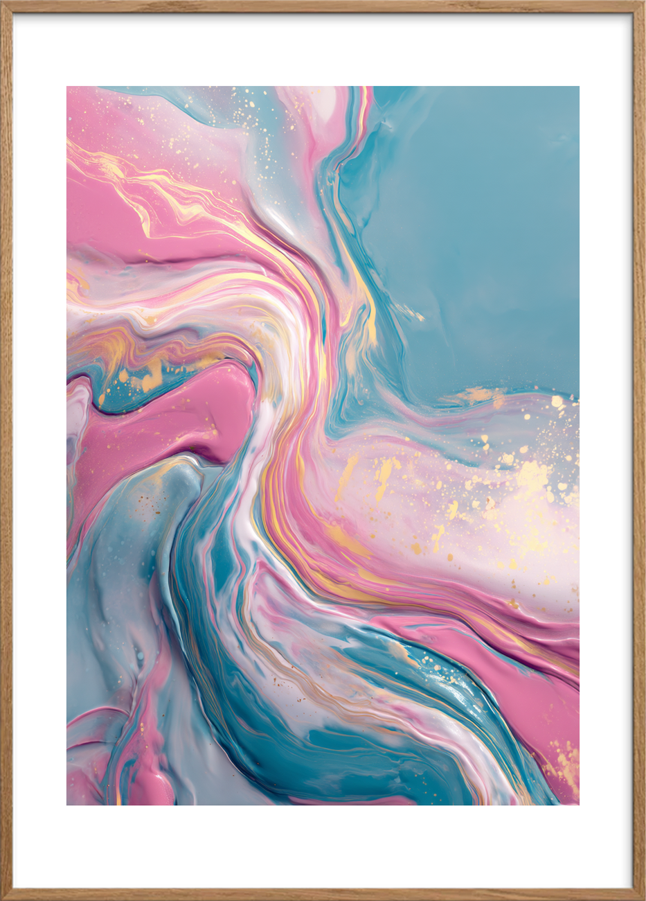 Smag af saltet regn - Oak Frame, With White Border