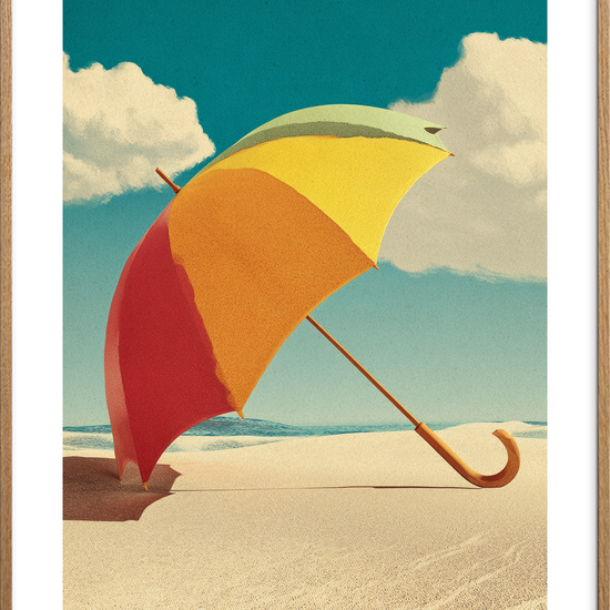 Sommerens sagte hvisken - Oak Frame, With White Border