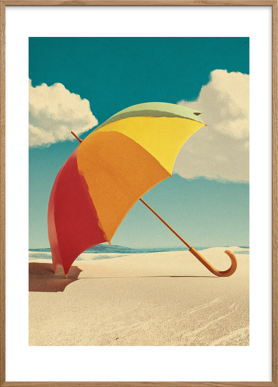 Sommerens sagte hvisken - Oak Frame, With White Border