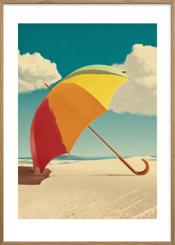 Sommerens sagte hvisken - Oak Frame, With White Border