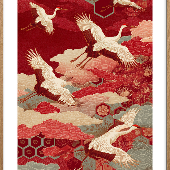 Tranens sus gennem silke - Oak Frame, With White Border