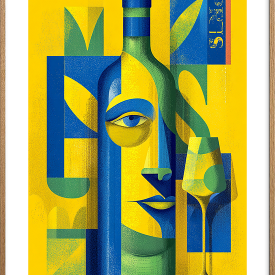 Glassets stille sang - Oak Frame, With White Border