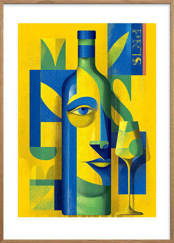 Glassets stille sang - Oak Frame, With White Border