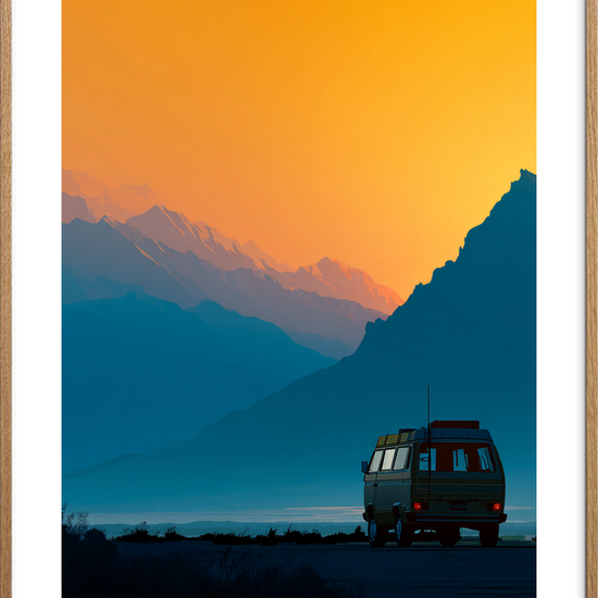 Aftenens varme hvisken - Oak Frame, With White Border