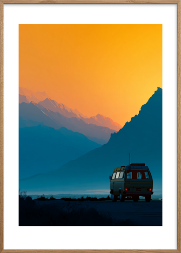 Aftenens varme hvisken - Oak Frame, With White Border