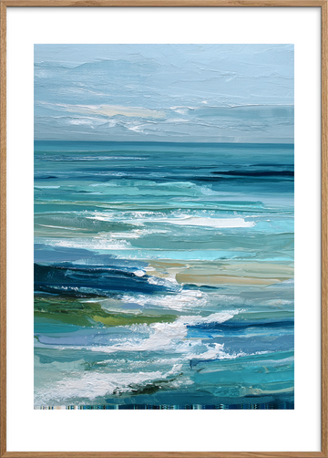 Havets klang i brystet - Oak Frame, With White Border