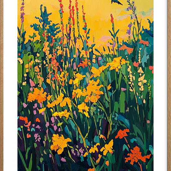 flugten over vildengens farvebrus - Oak Frame, With White Border