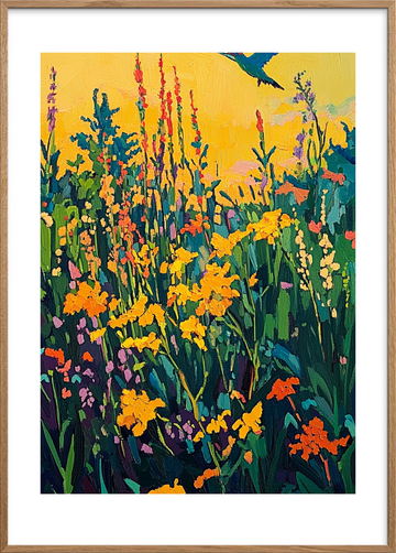 flugten over vildengens farvebrus - Oak Frame, With White Border