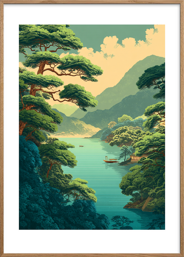 Smagen af morgenlys - Oak Frame, With White Border