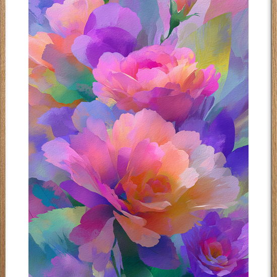 Duften af skjult sommersang - Oak Frame, With White Border