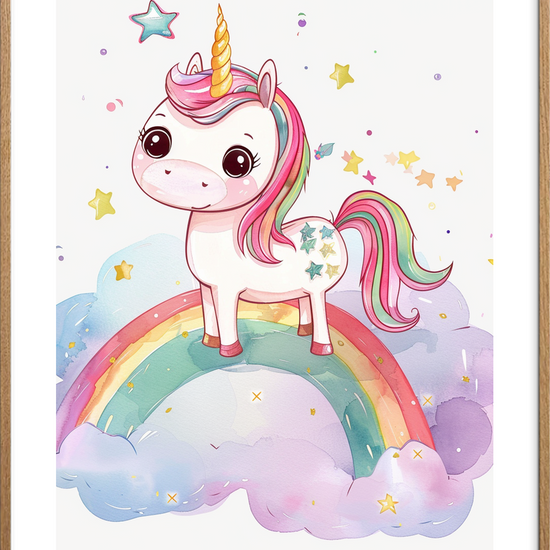 Sødme i stjernedrys - Oak Frame, With White Border