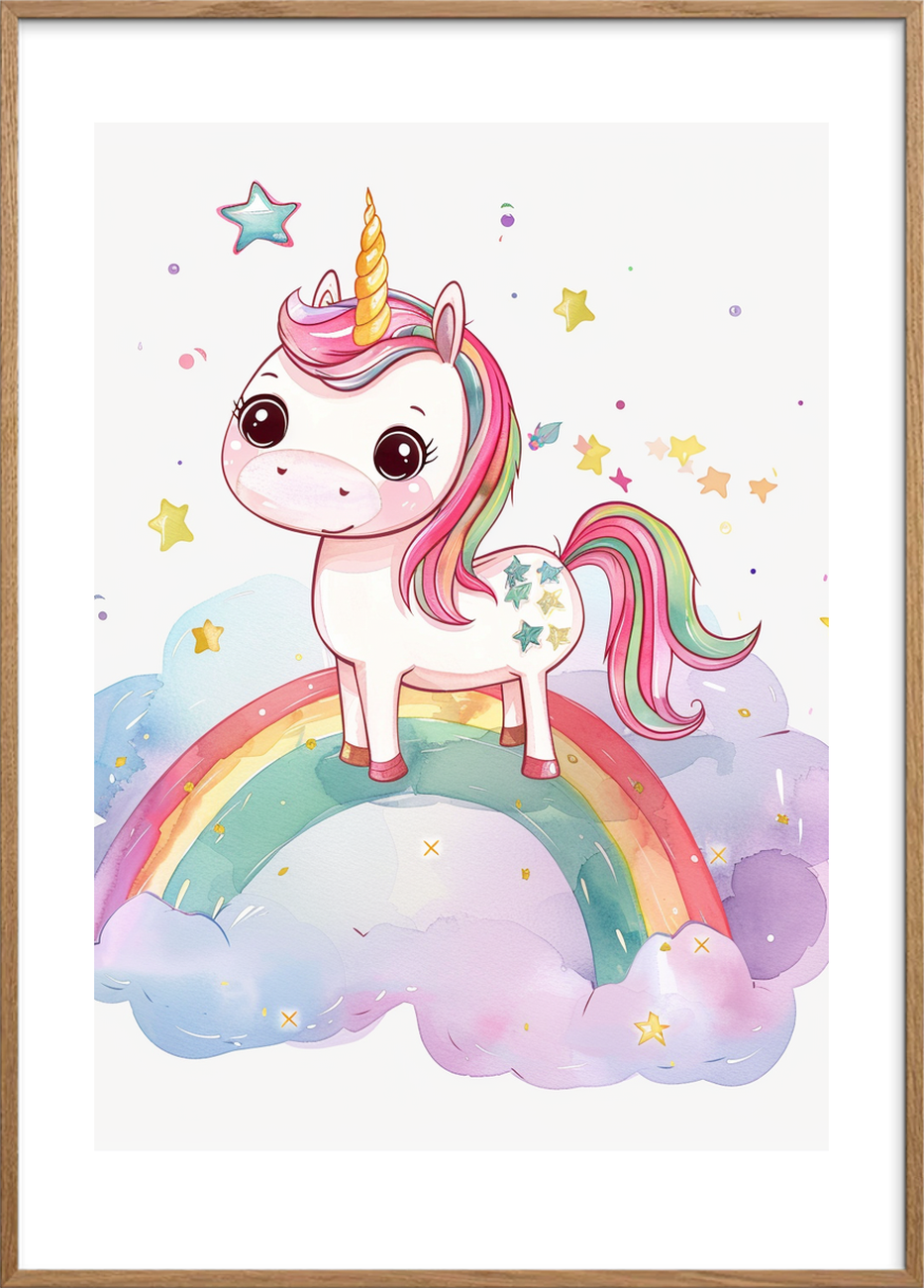 Sødme i stjernedrys - Oak Frame, With White Border