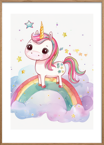 Sødme i stjernedrys - Oak Frame, With White Border