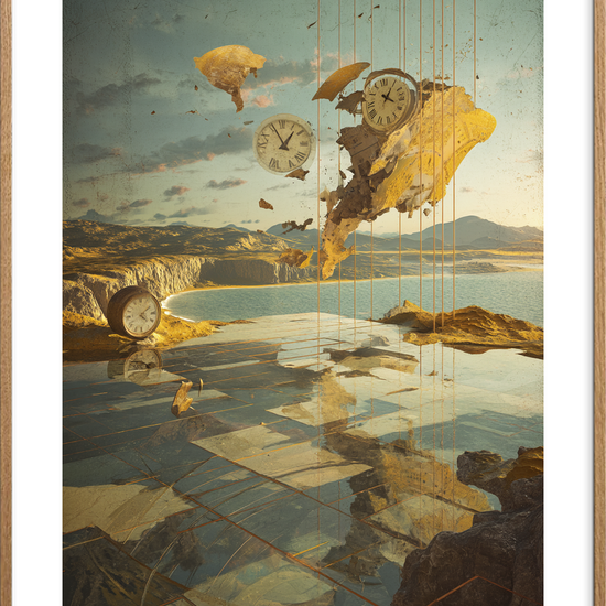 Tidens klang - Oak Frame, With White Border