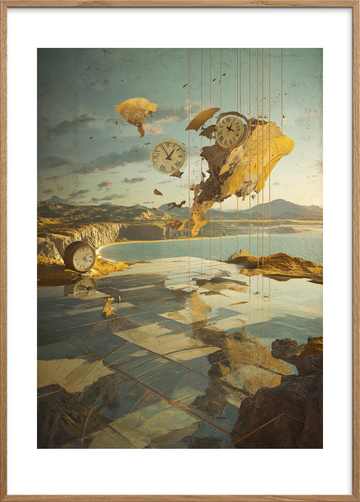 Tidens klang - Oak Frame, With White Border