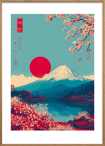 Solens stille klang - Oak Frame, With White Border