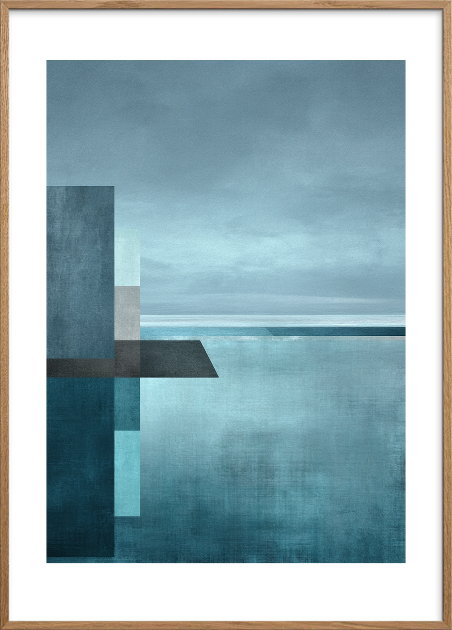 Salt på tungen ved horisonten - Oak Frame, With White Border