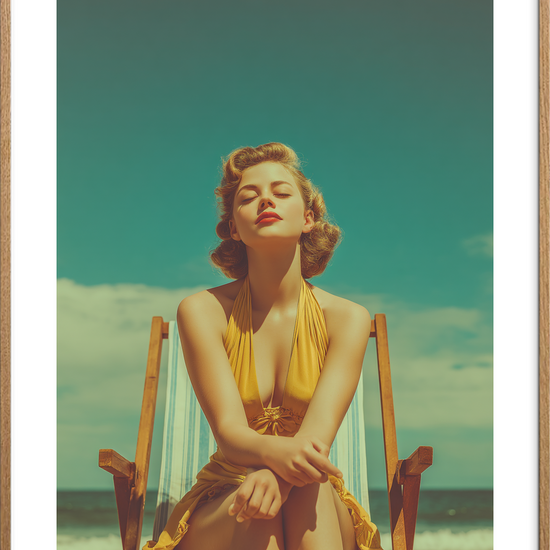 Havets hvisken mod ørerne - Oak Frame, With White Border