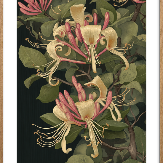 Honningduftens sagte sus - Oak Frame, With White Border