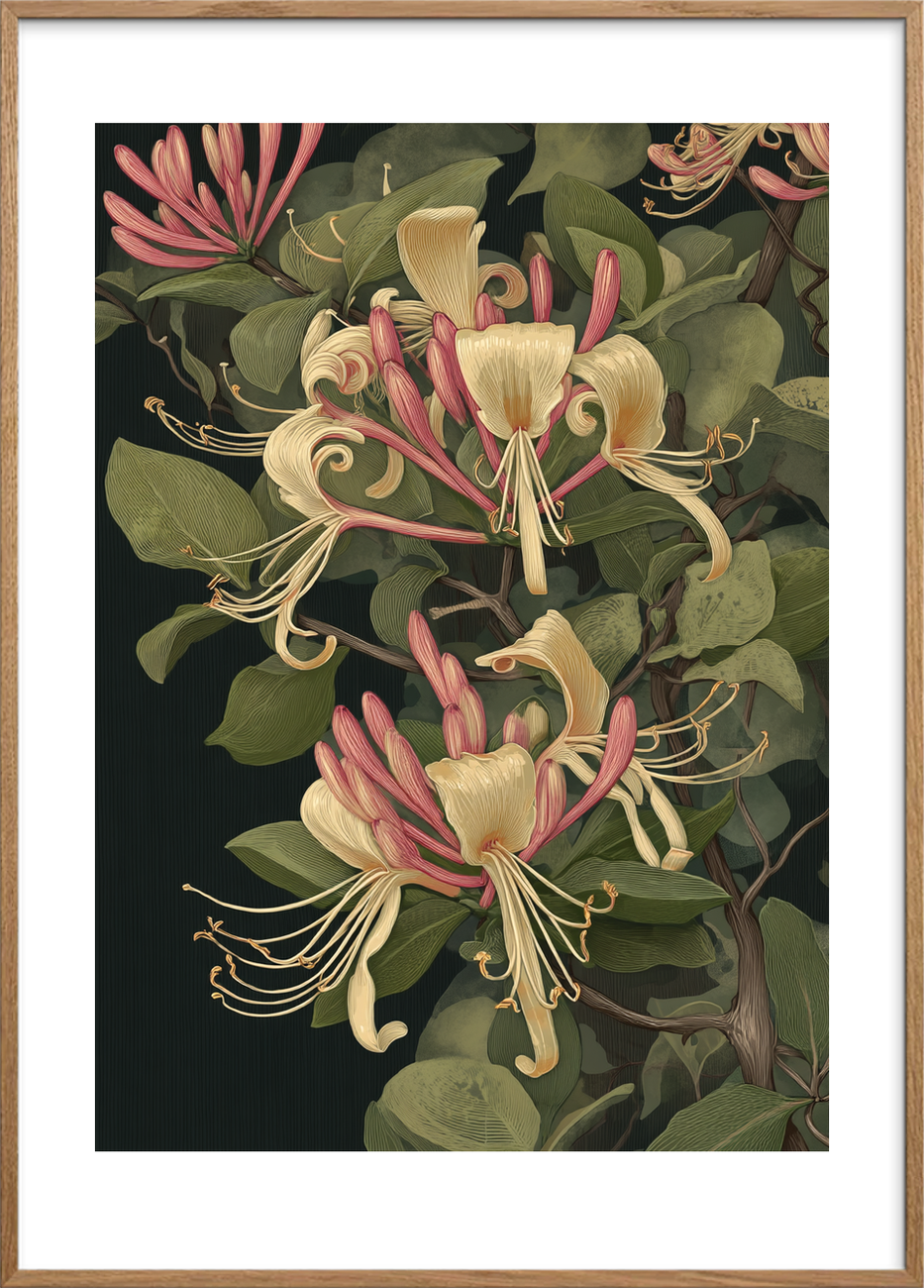 Honningduftens sagte sus - Oak Frame, With White Border