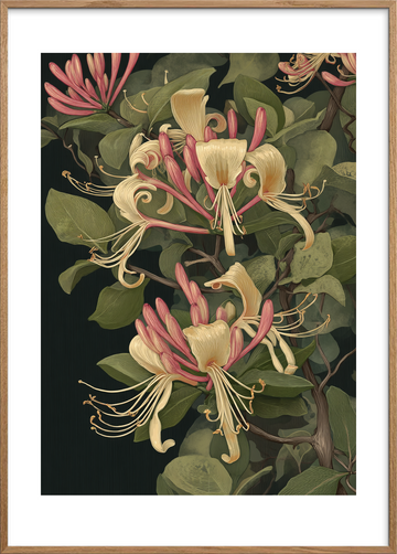 Honningduftens sagte sus - Oak Frame, With White Border