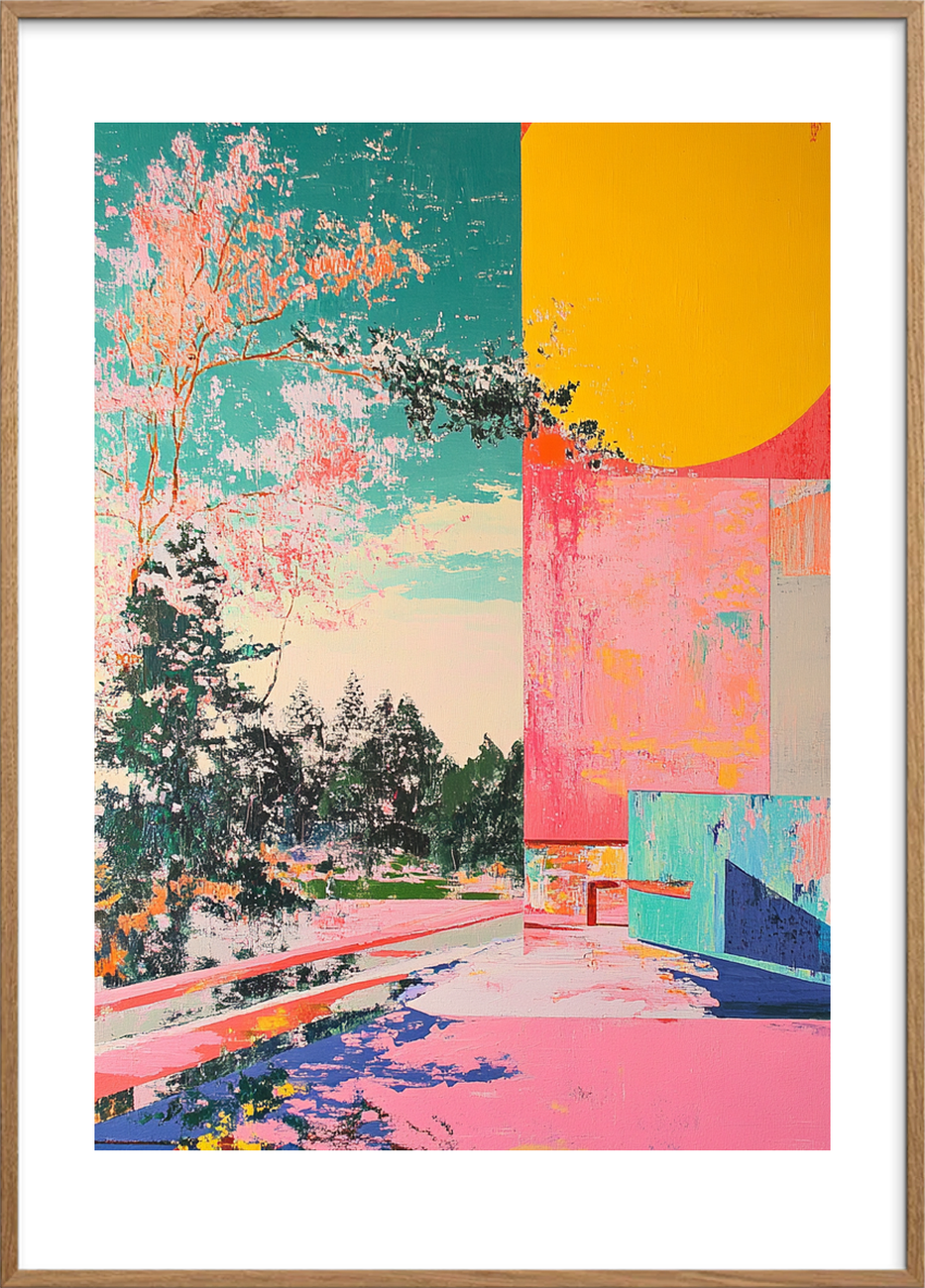 sydvendt portal i sukkerfarver - Oak Frame, With White Border